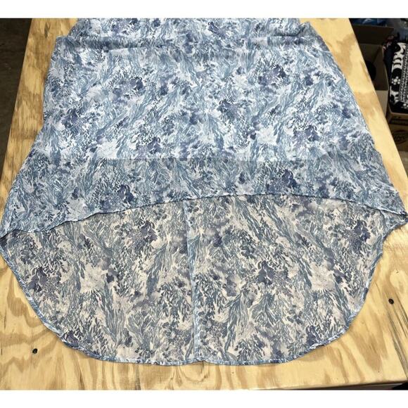 Old Navy Floral Chiffon Maxi Dress Blue Womens Size Large Beachy Sheer Boho - Picture 9 of 16